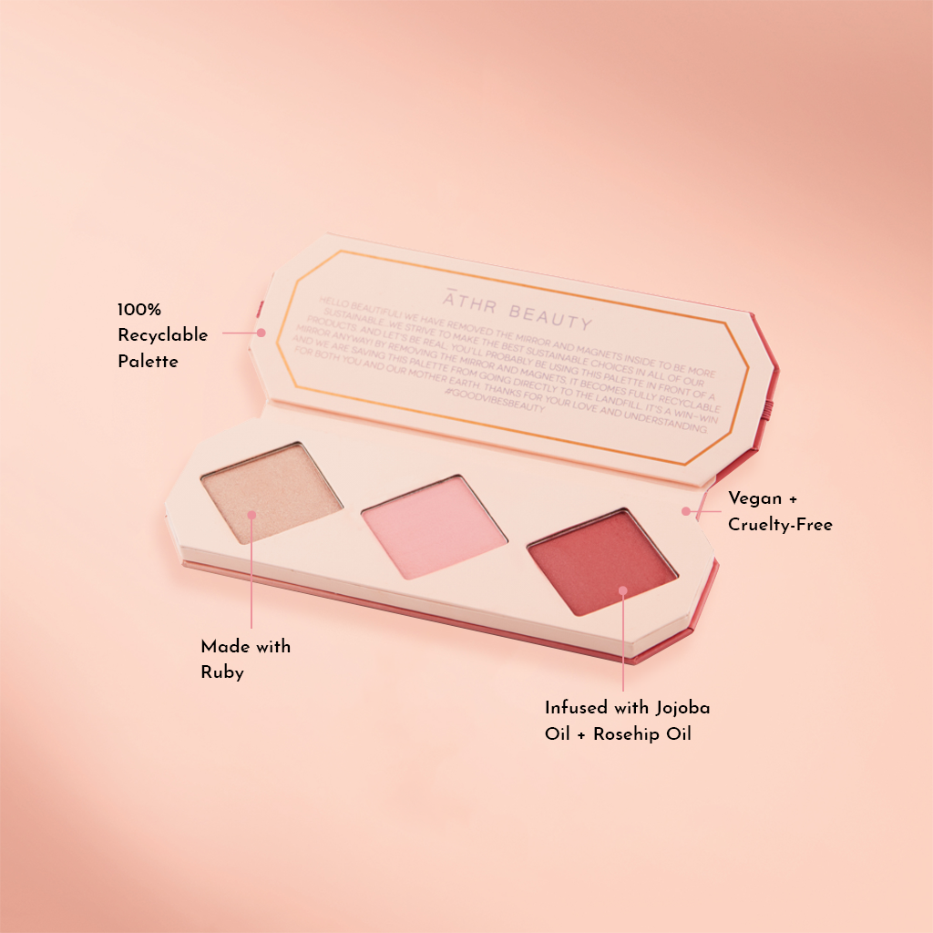 Crystal Charged Cheek Palette – Blush & Highlighter Trio