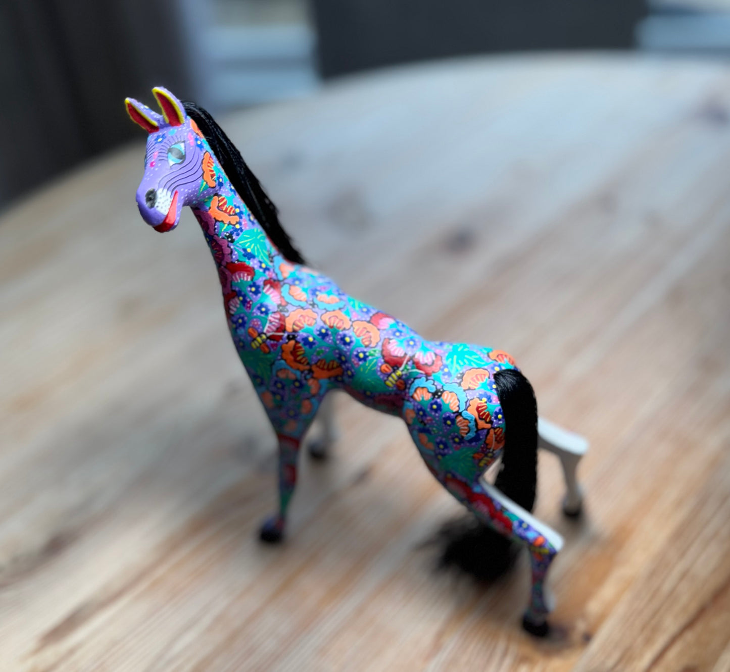 Alebrije (Spirit Guide) - Colorful Horse Wood Carving - 5" X 7"