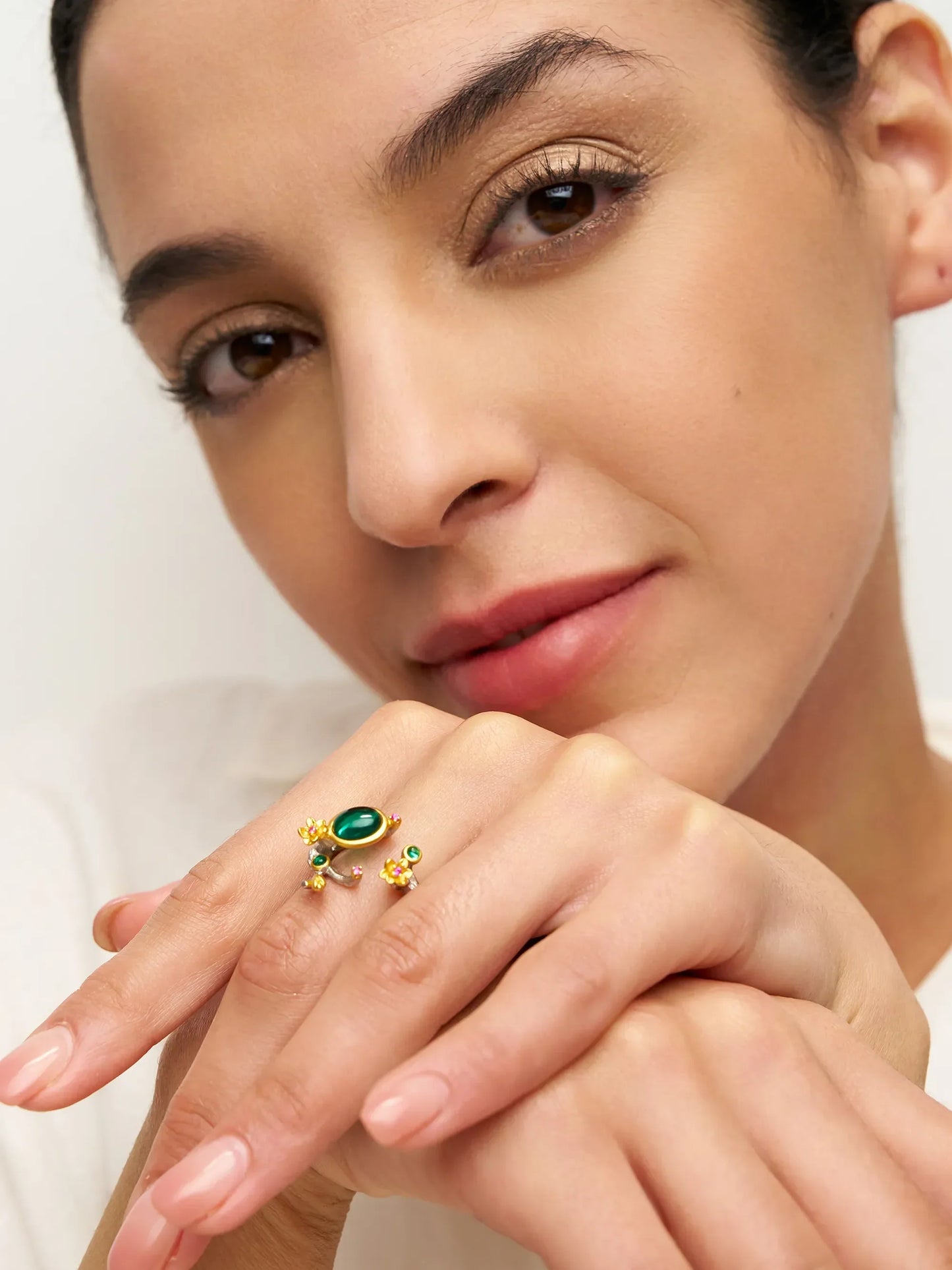 Enchanted Branch Emerald Ring – 925 Sterling Silver
