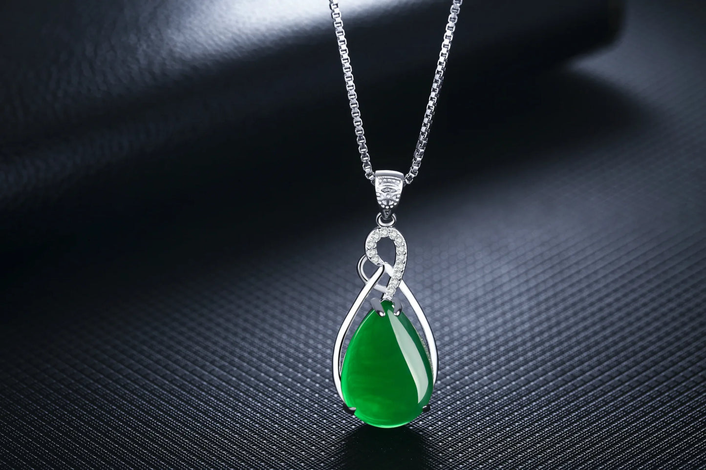 Natural Emerald Heart Pendant - 925 Sterling Silver Necklace