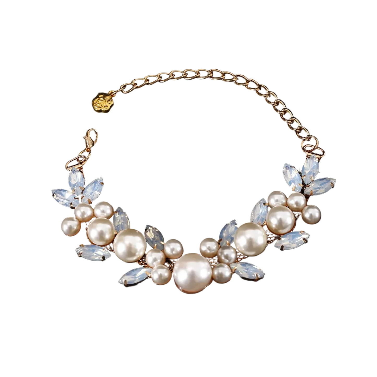 Gemstone & Pearl Pet Collar - Handcrafted Princess Style
