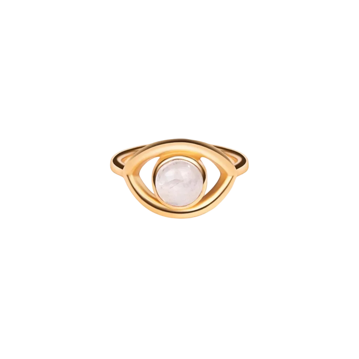 Free Spirit Gold Evil Eye Moonstone Ring
