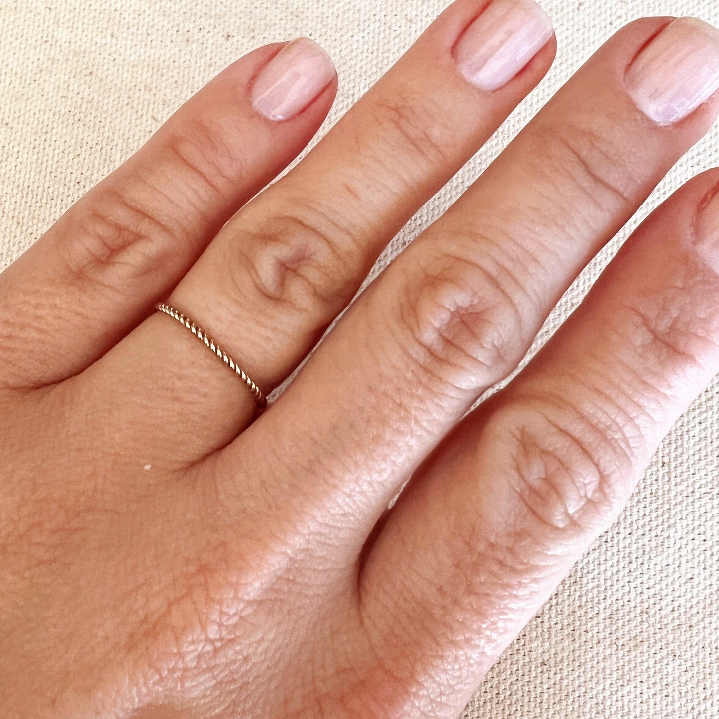 14k Gold Filled 1mm Twisted Stackable Ring