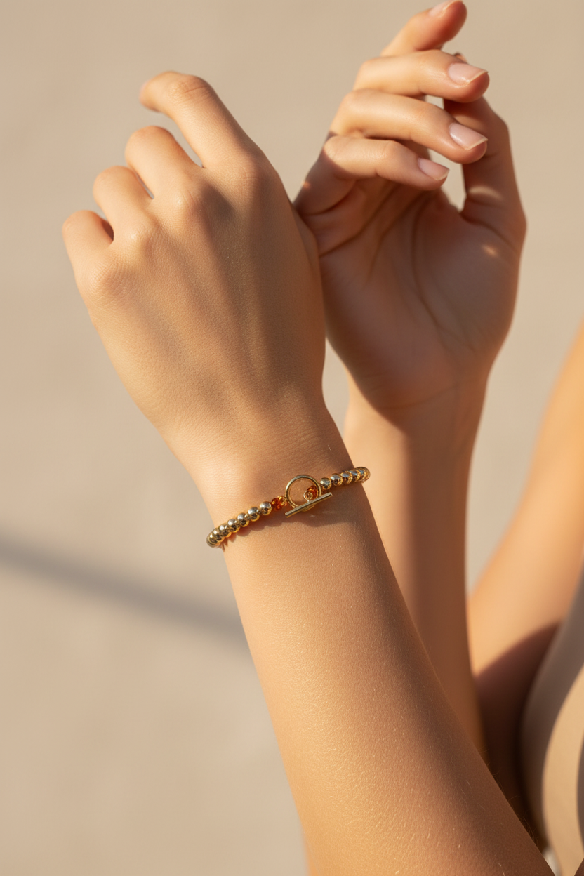14K Gold Filled Beaded Bracelet lifestyle