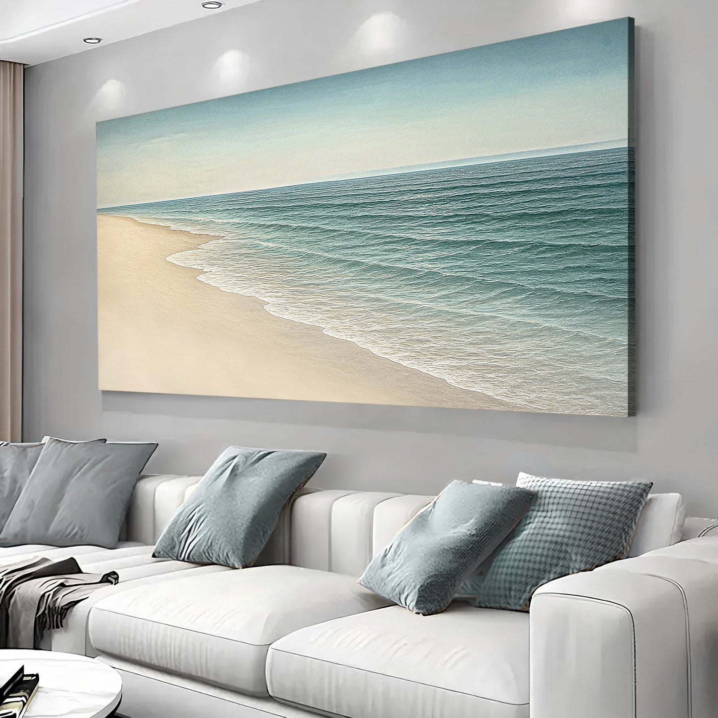 Beach Shoreline Coastal Wall Art II – Premium Gallery Wrapped Canvas