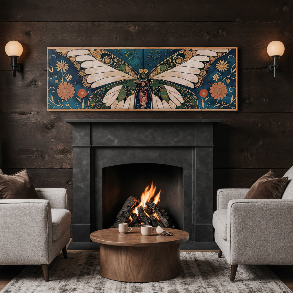 Abstract Vintage Butterfly Wall Art – Premium Gallery Wrapped Canvas