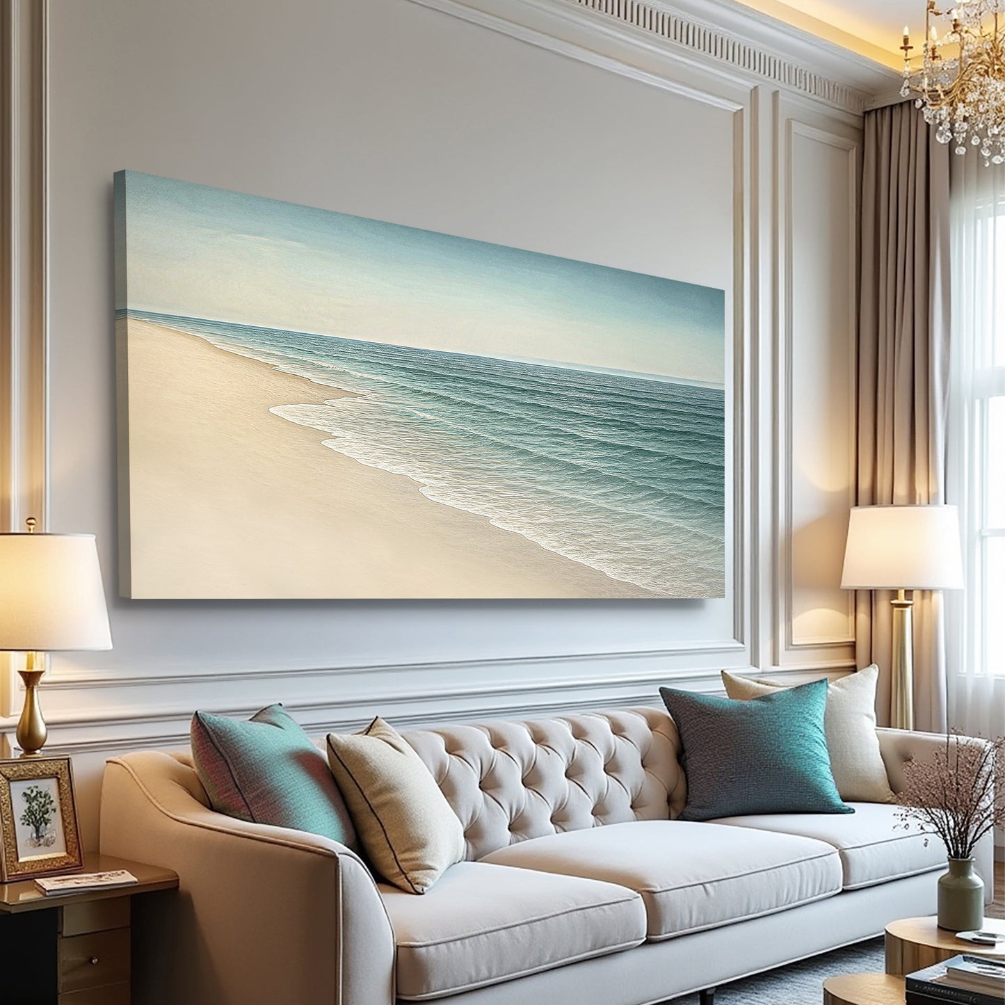 Beach Shoreline Coastal Wall Art II – Premium Gallery Wrapped Canvas