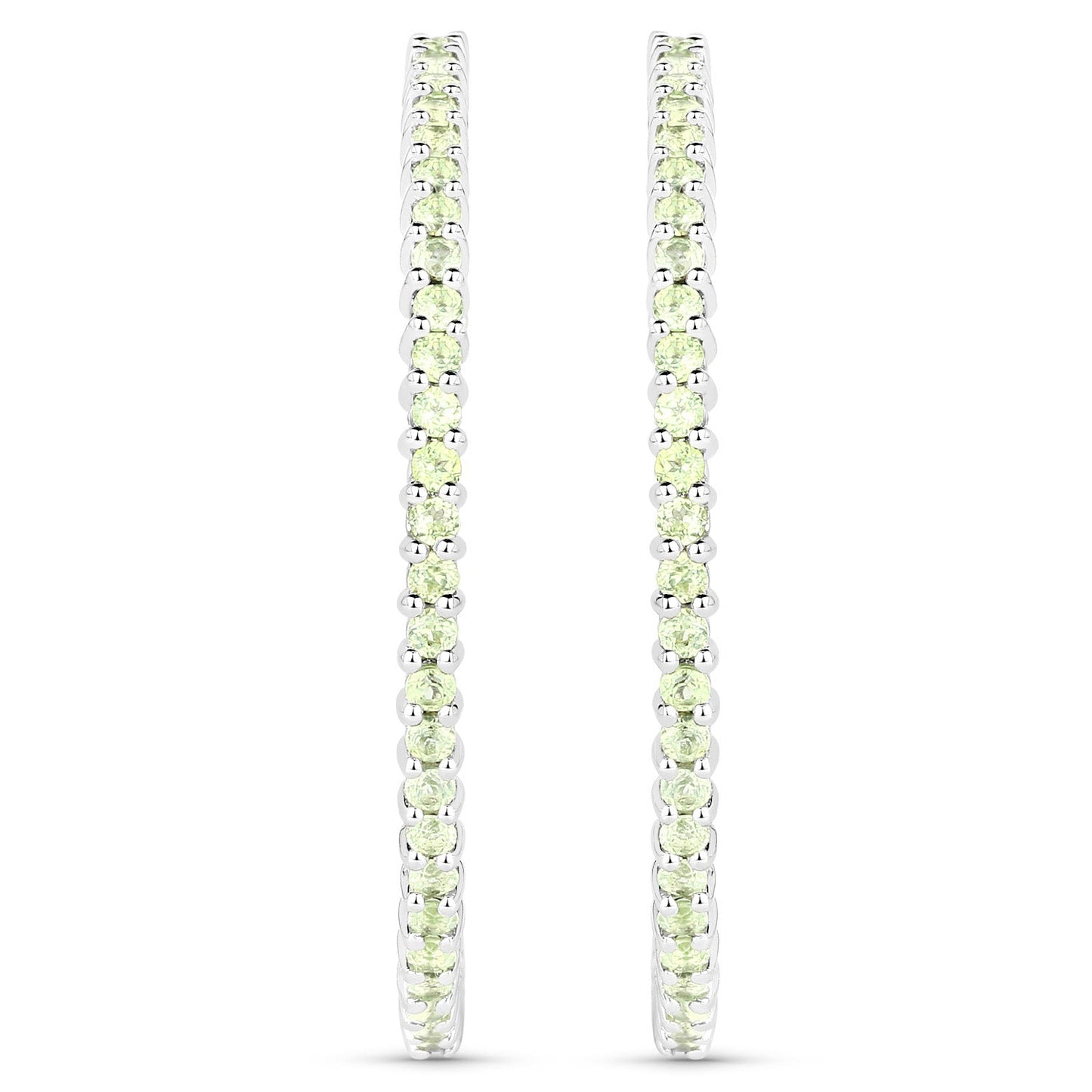 Genuine Peridot Dangle Earrings in .925 Sterling Silver — 3.50 ctw