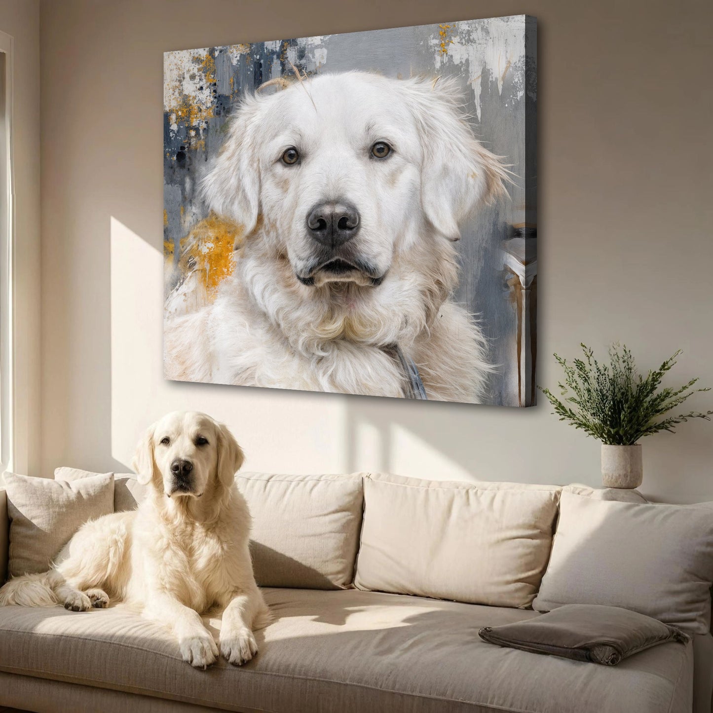 Customized Pet Portrait Abstract Wall Art – Premium Gallery Wrapped Canvas