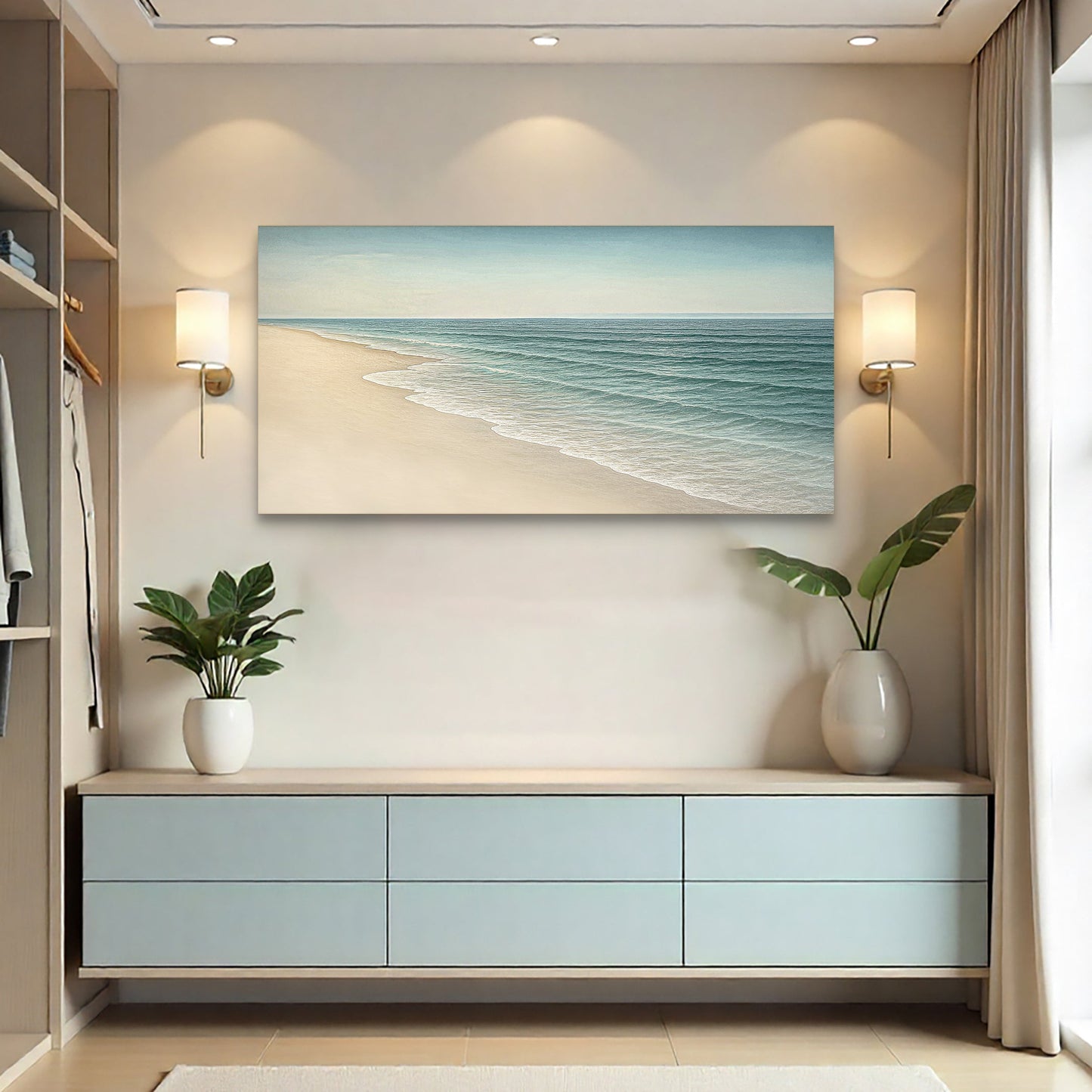 Beach Shoreline Coastal Wall Art II – Premium Gallery Wrapped Canvas