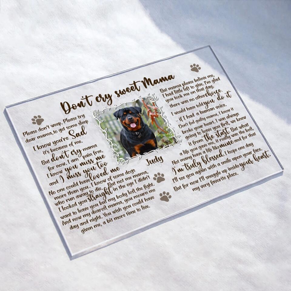Personalized Pet Memorial Acrylic Plaque | Custom Photo Keepsake for Dog & Cat Lovers