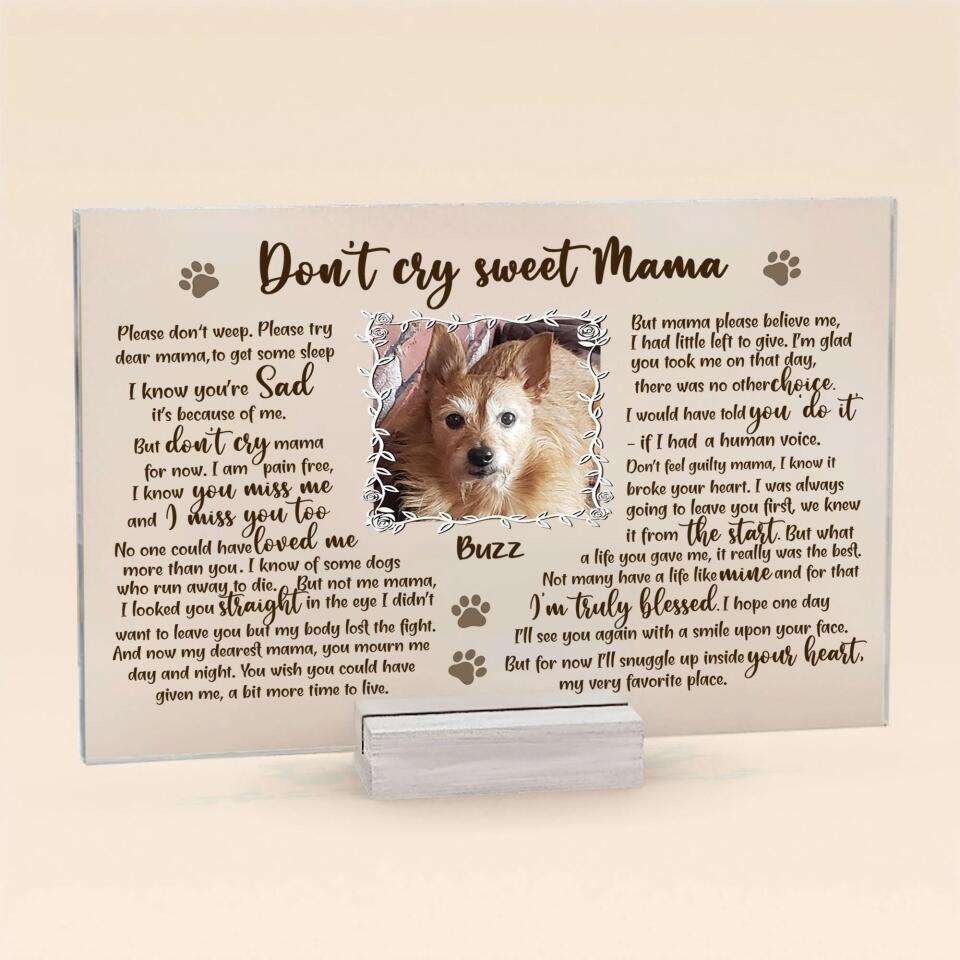 Personalized Pet Memorial Acrylic Plaque | Custom Photo Keepsake for Dog & Cat Lovers