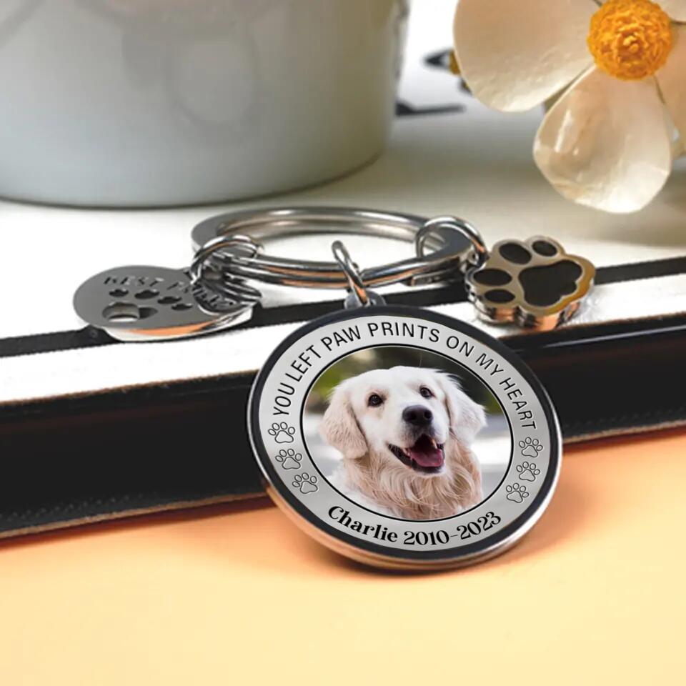 Personalized Pet Memorial Keychain | Custom Photo Charm | Dog & Cat Keepsake Gift