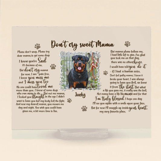Personalized Pet Memorial Acrylic Plaque | Custom Photo Keepsake for Dog & Cat Lovers