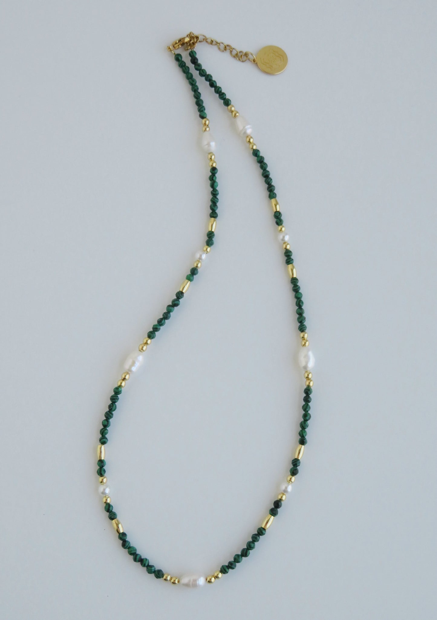 Malachite & Freshwater Pearl Wrap Bracelet Necklace | Handcrafted