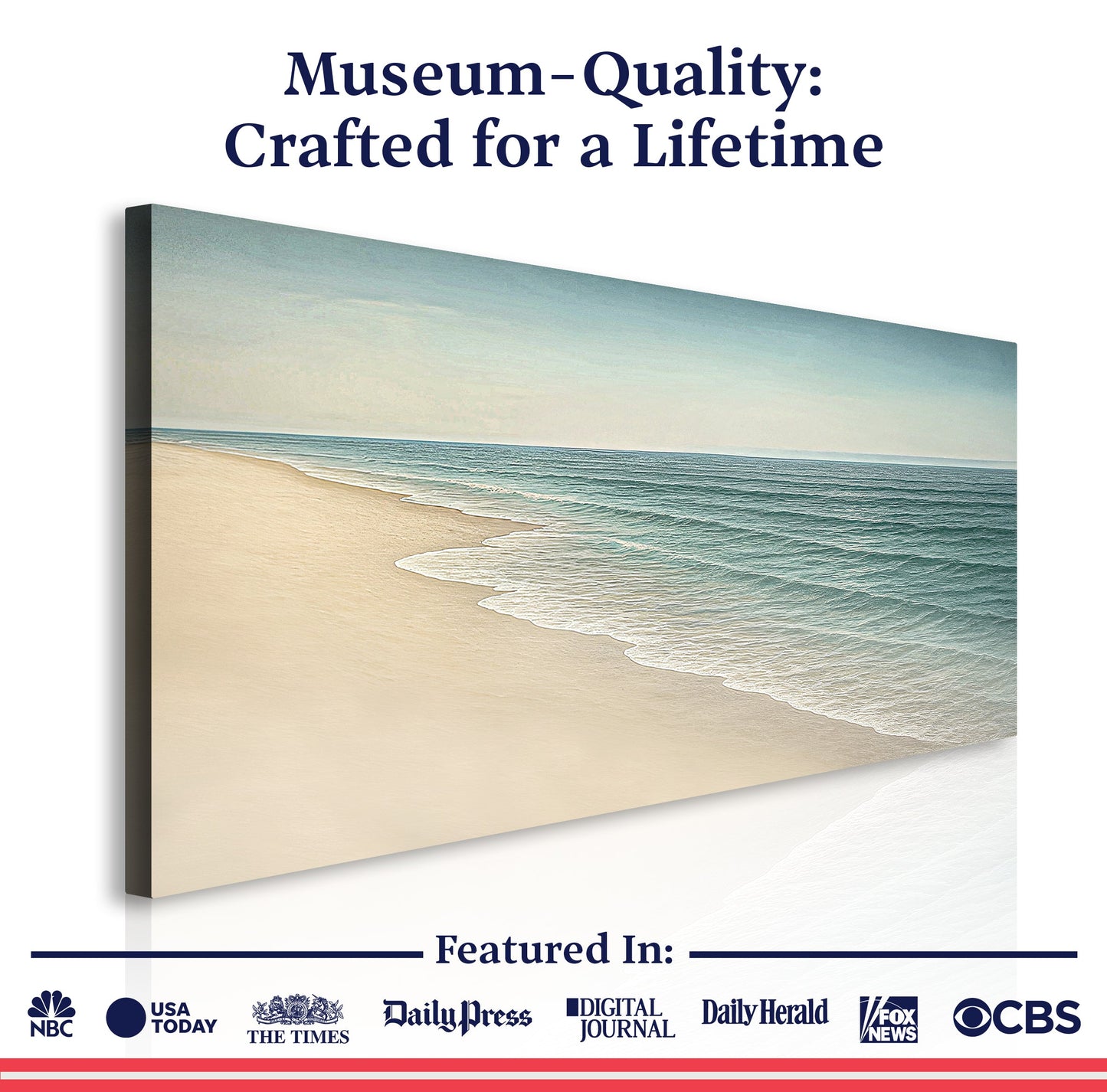 Beach Shoreline Coastal Wall Art II – Premium Gallery Wrapped Canvas