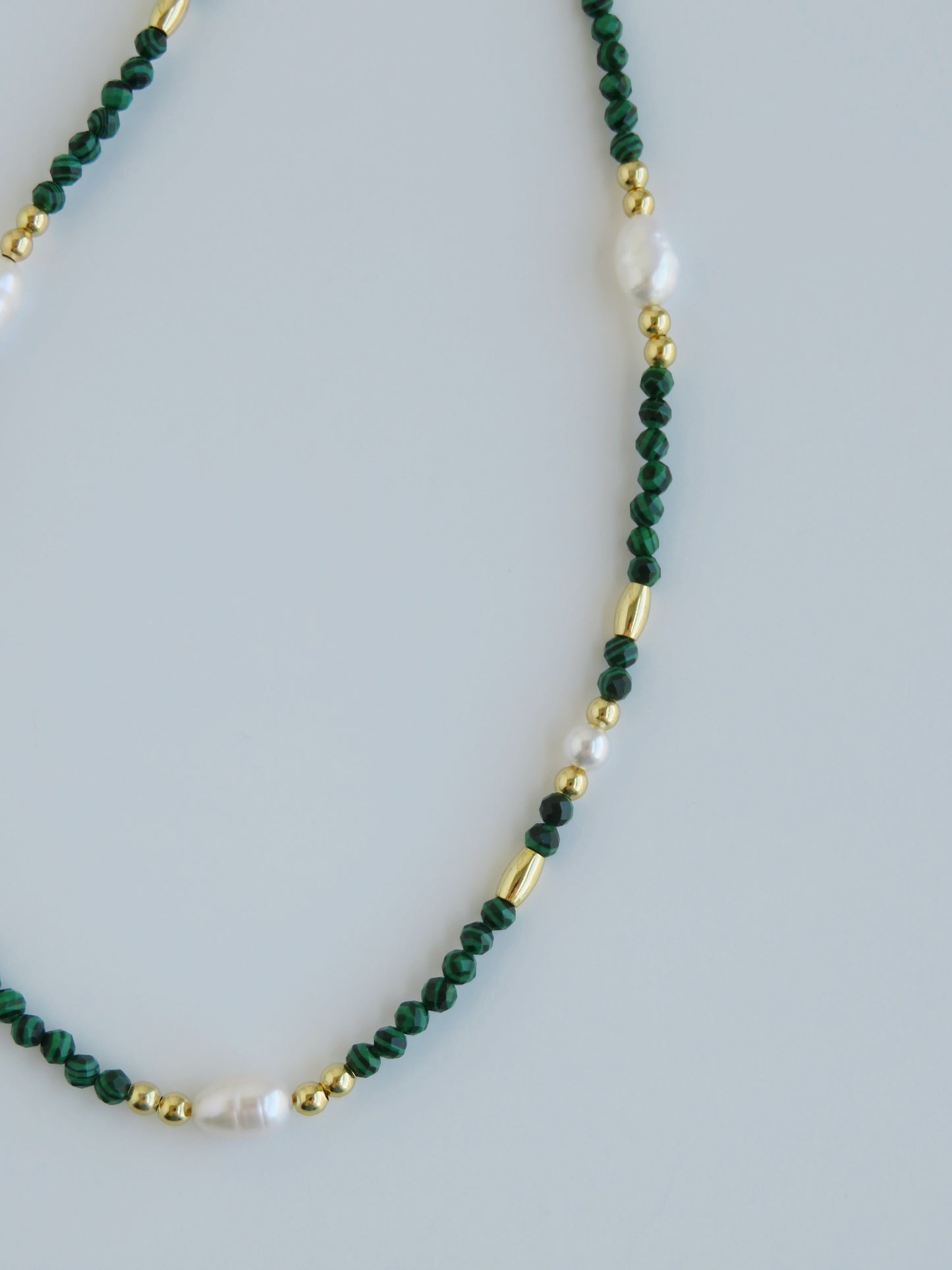 Malachite & Freshwater Pearl Wrap Bracelet Necklace | Handcrafted