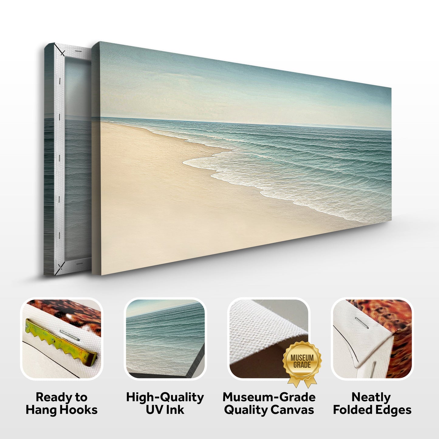 Beach Shoreline Coastal Wall Art II – Premium Gallery Wrapped Canvas