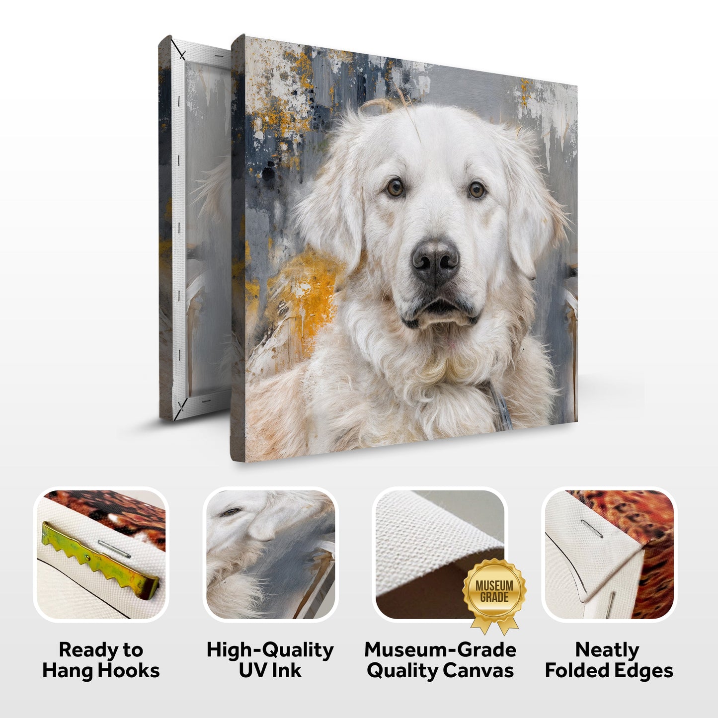 Customized Pet Portrait Abstract Wall Art – Premium Gallery Wrapped Canvas