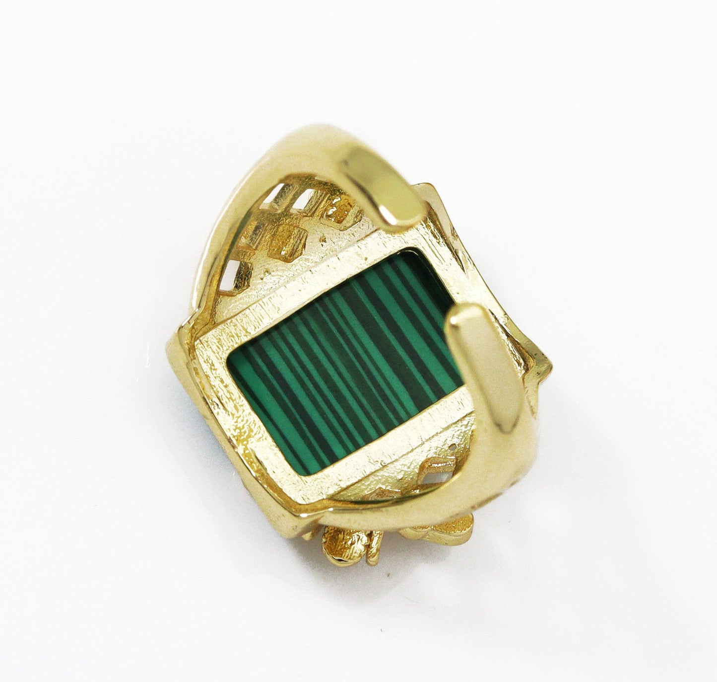 Gold Bee Malachite Rectangle Ring | 14k Gold-Filled Statement Ring