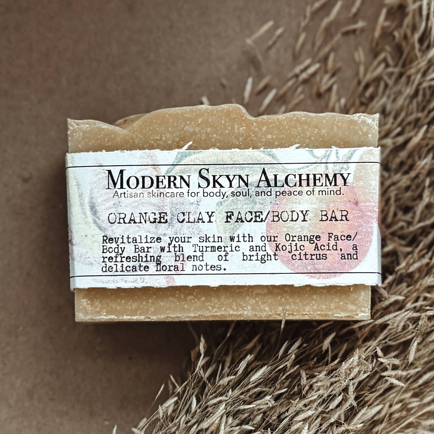 Orange Clay Face/Body Bar with Turmeric and Kojic Acid