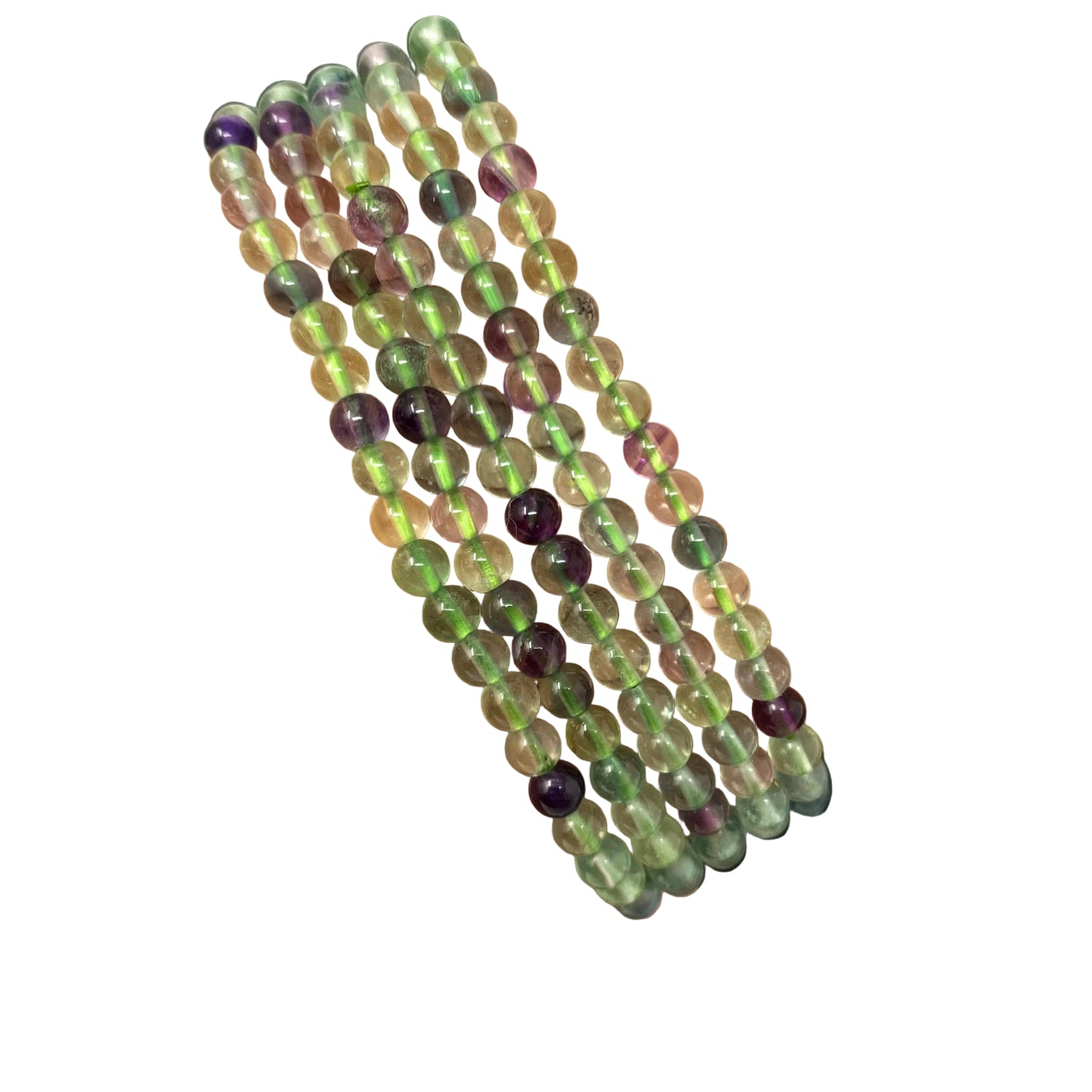 4mm Green-Purple Fluorite Bracelet- 1 bracelet