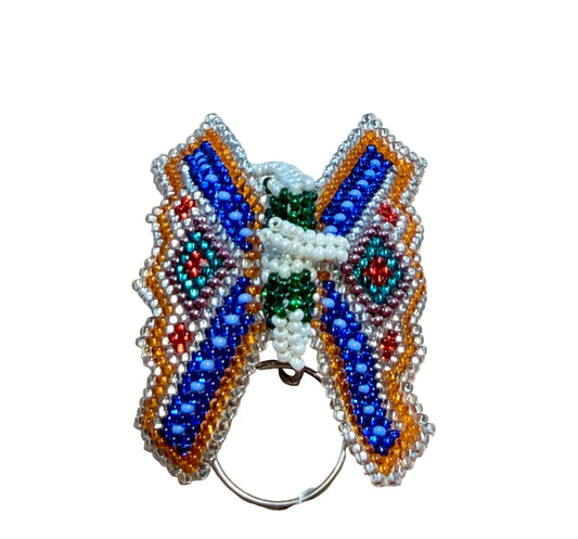 Handmade Guatemalan Butterfly Beaded Keychain