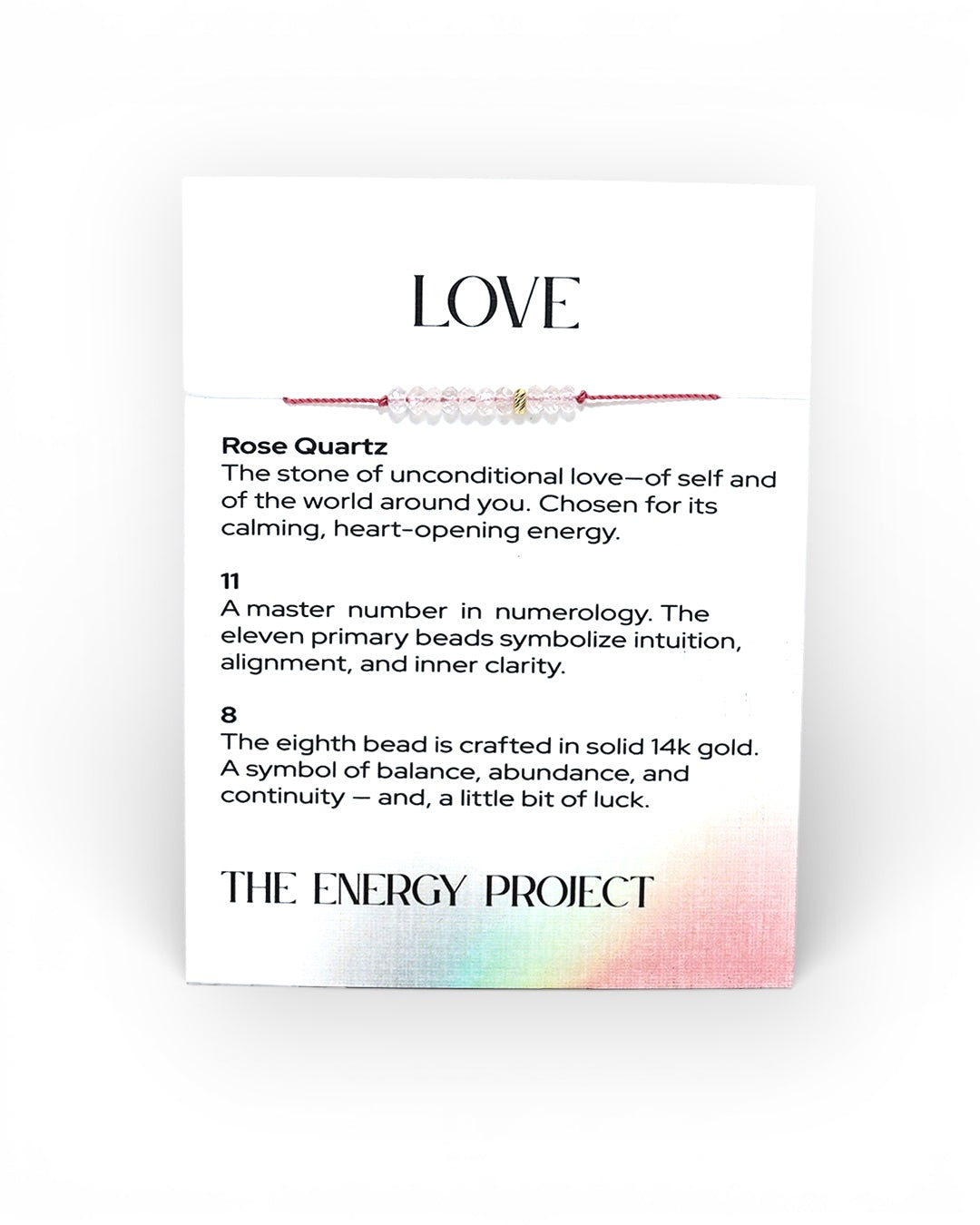 The Energy Project  – Love Bracelet - Rose Quartz & 14k Gold