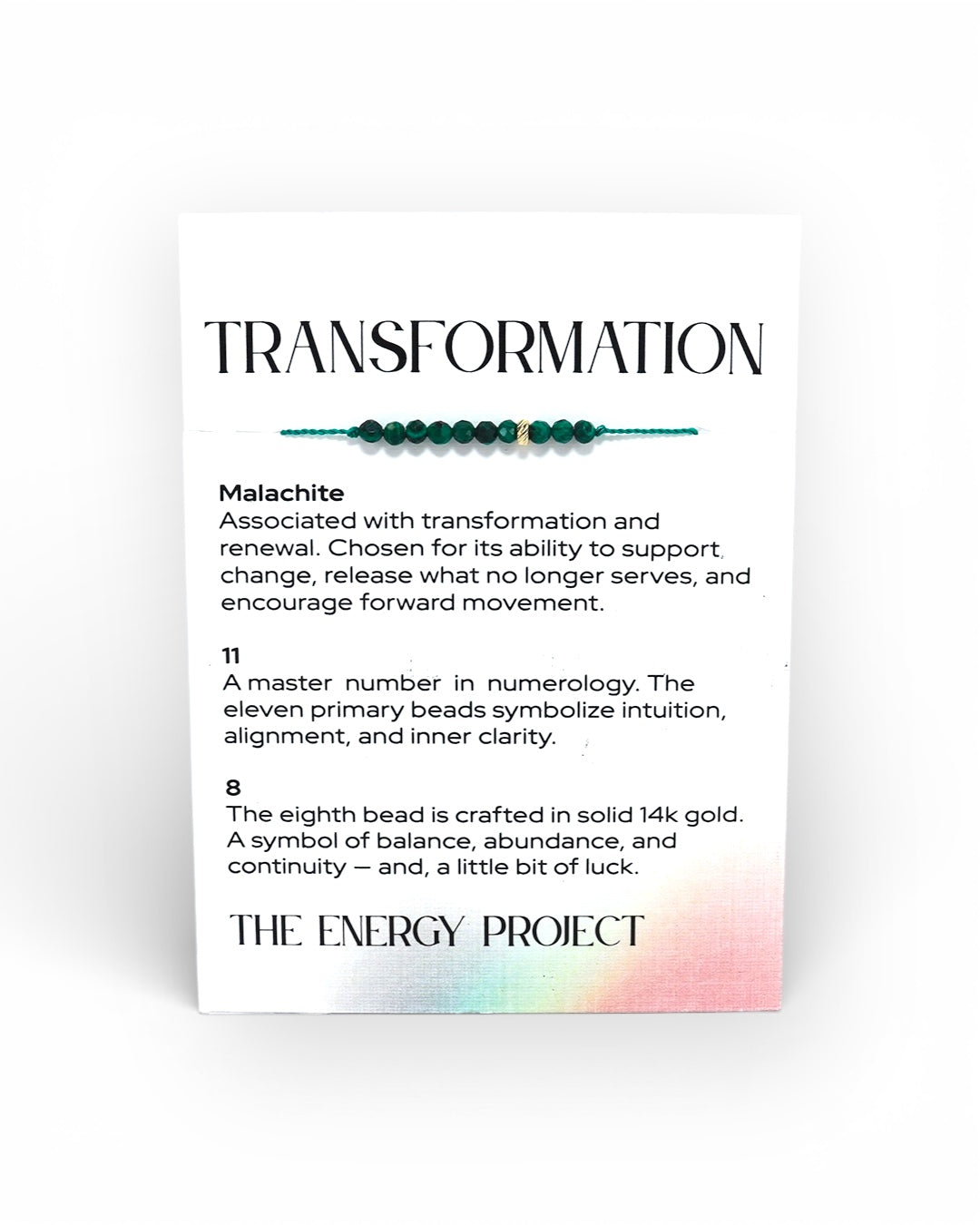 Transformation Bracelet | Malachite & Solid 14k Gold | The Energy Project