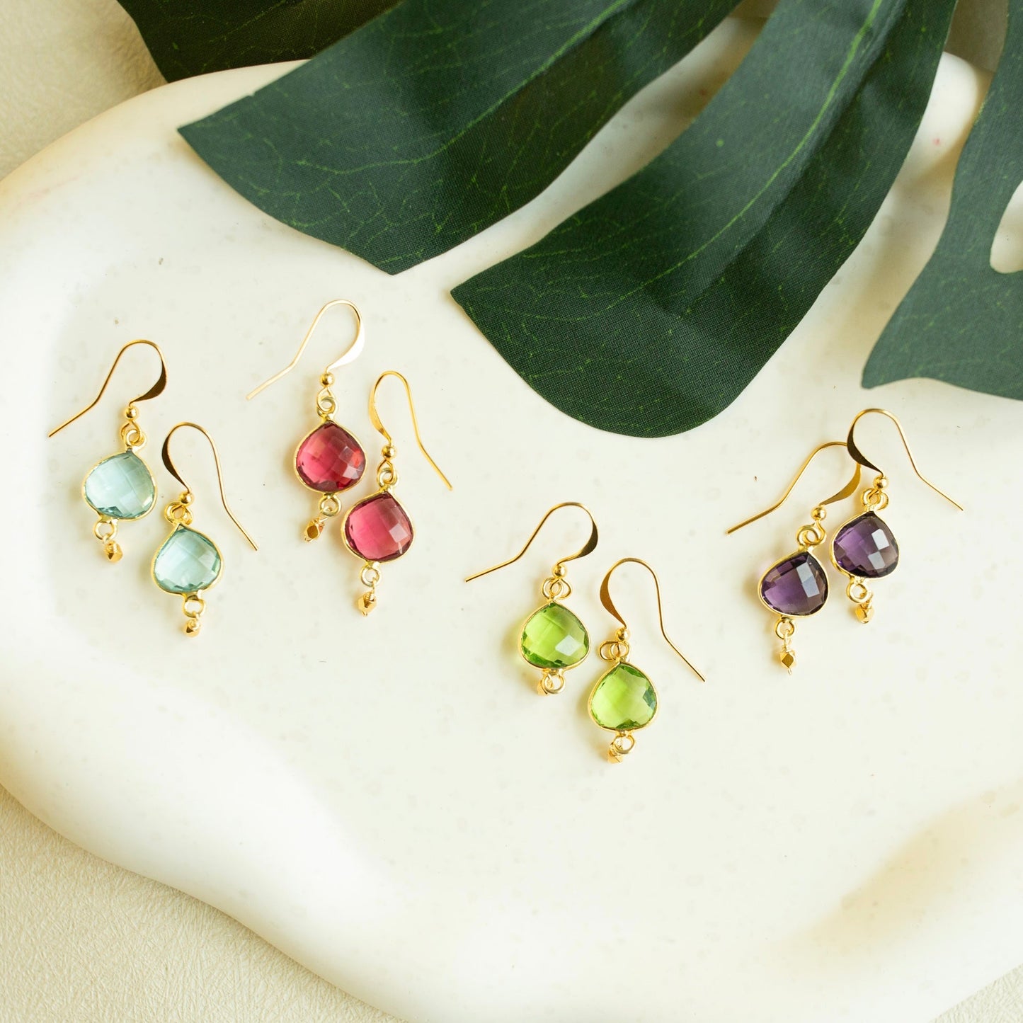 Ballet Drop Earrings | Natural Gemstone, 14K Gold Vermeil