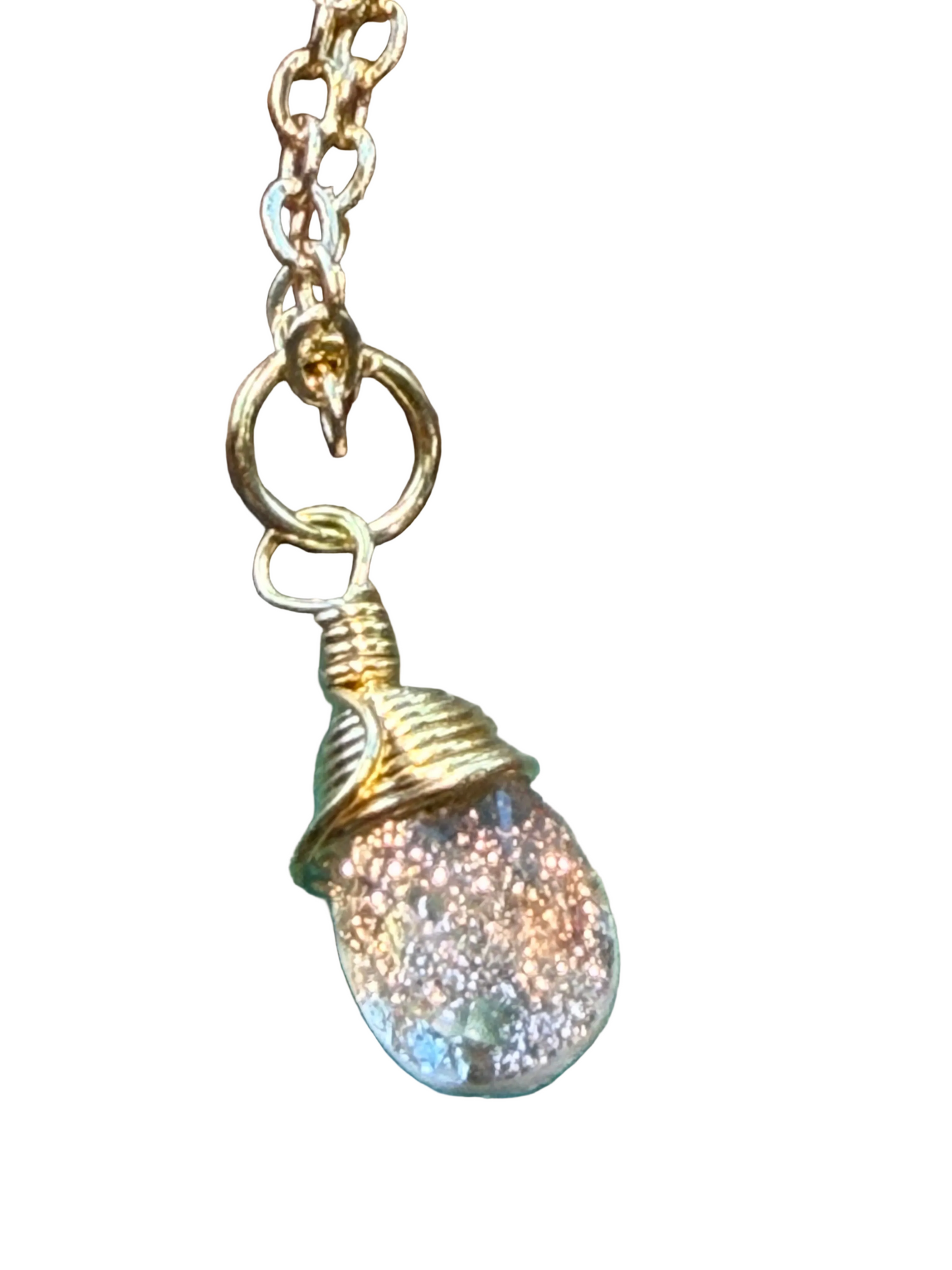 Semiprecious Gemstone Droplet Gold Necklaces