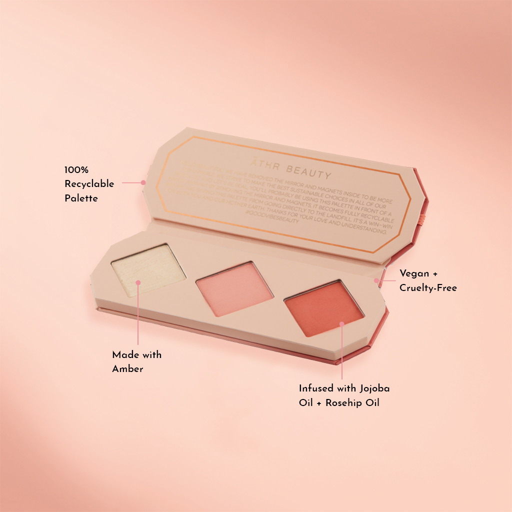 Crystal Charged Cheek Palette – Blush & Highlighter Trio