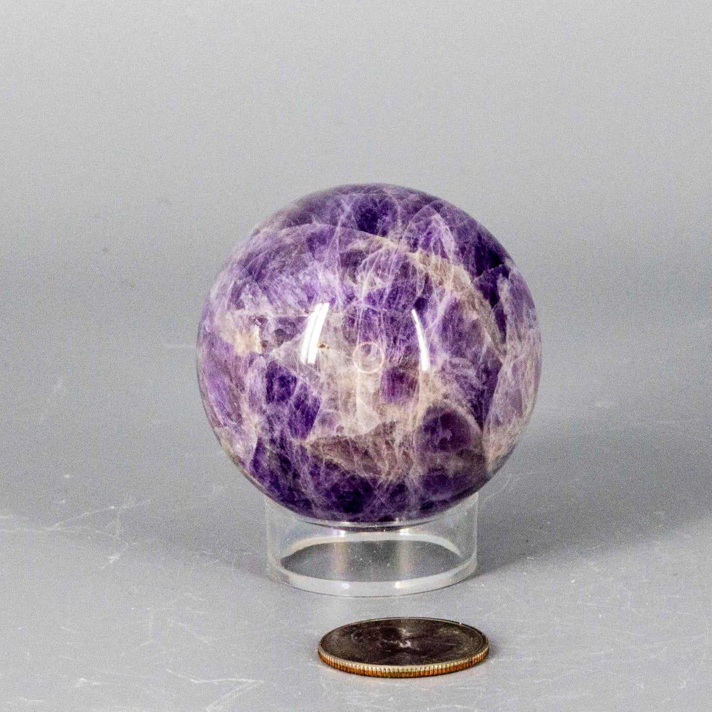 Dream Amethyst Crystal Sphere – Polished Violet Quartz Ball for Meditation & Decor
