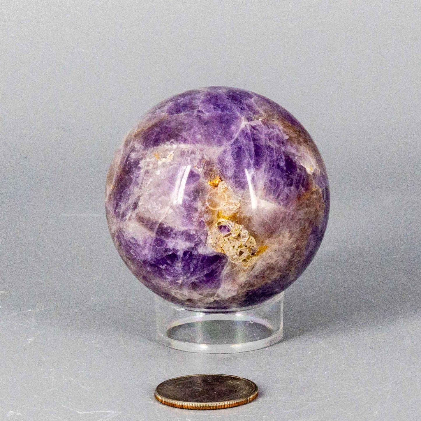 Dream Amethyst Crystal Sphere – Polished Violet Quartz Ball for Meditation & Decor