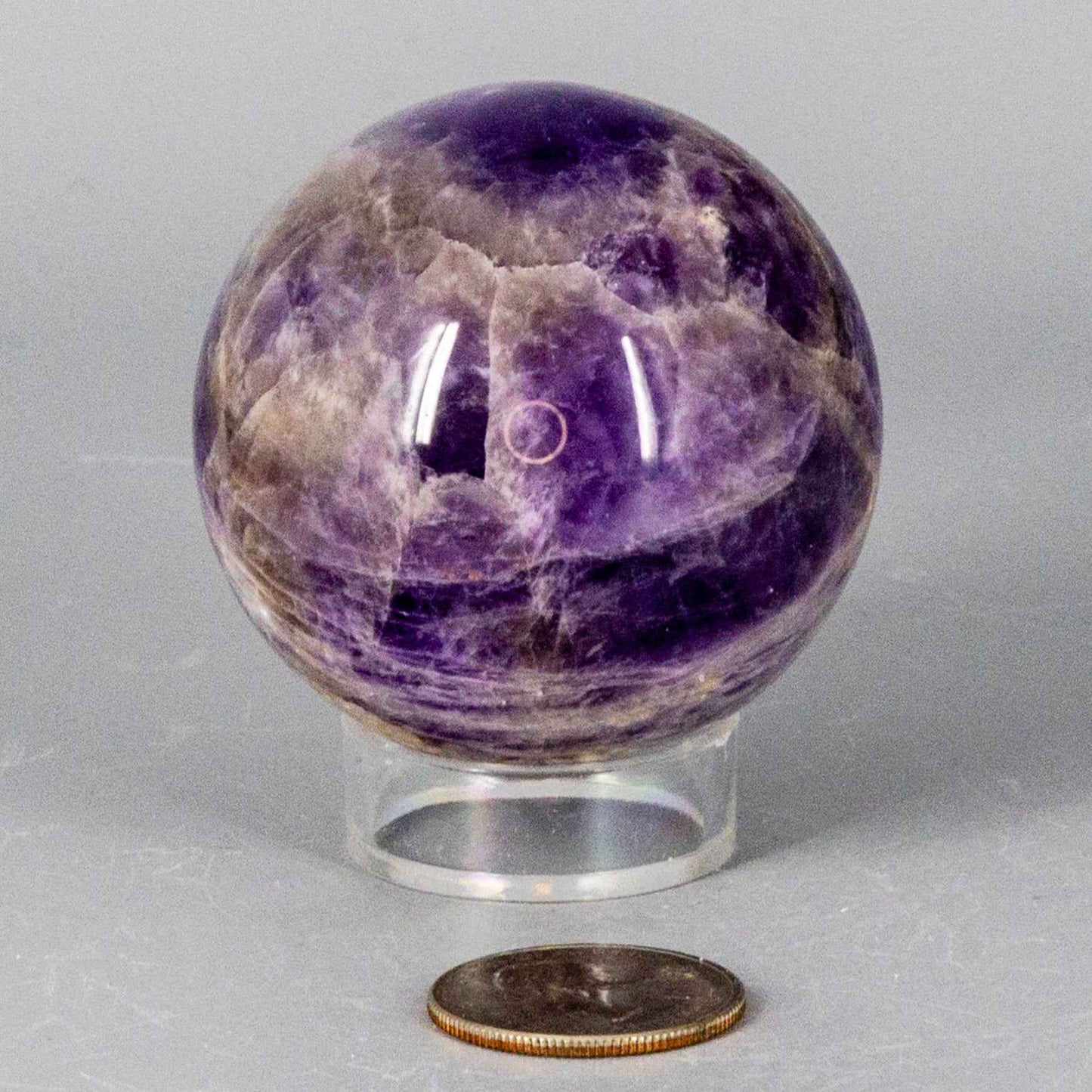 Dream Amethyst Crystal Sphere – Polished Violet Quartz Ball for Meditation & Decor