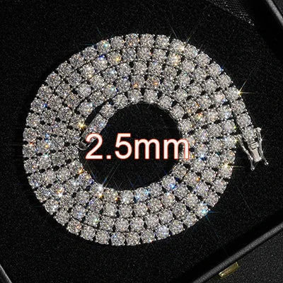 VVS Moissanite Tennis Chain & Bracelet | 2mm–6mm | White Gold, Gold & Rose Gold