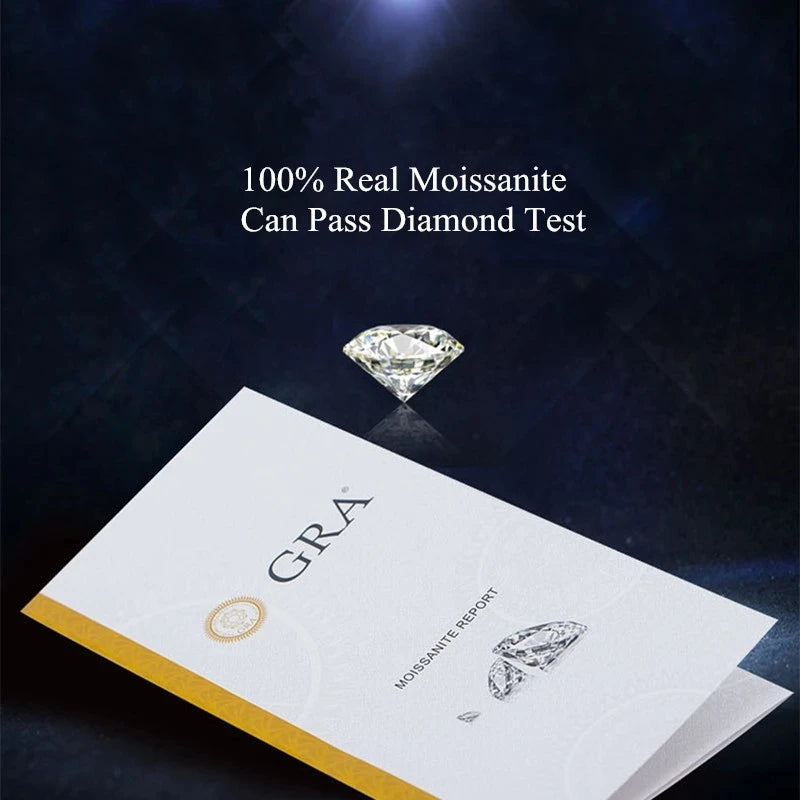 Silver 925 Original 1 Ct Brilliant Cut Diamond Test Past Purple Moissanite Forever Love Ring for Women Wedding Gemstone Jewelry
