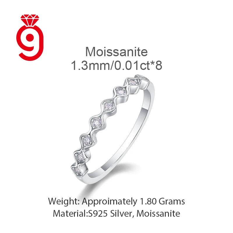 VVS1 Moissanite Eternity Band Ring | 925 Sterling Silver
