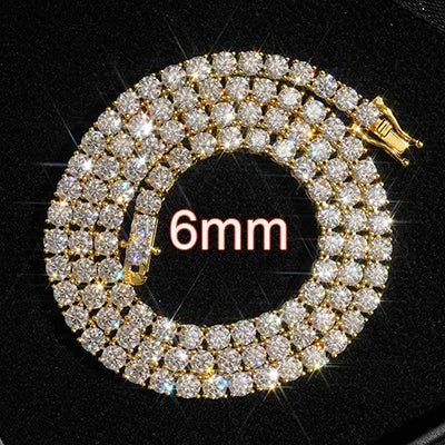VVS Moissanite Tennis Chain & Bracelet | 2mm–6mm | White Gold, Gold & Rose Gold