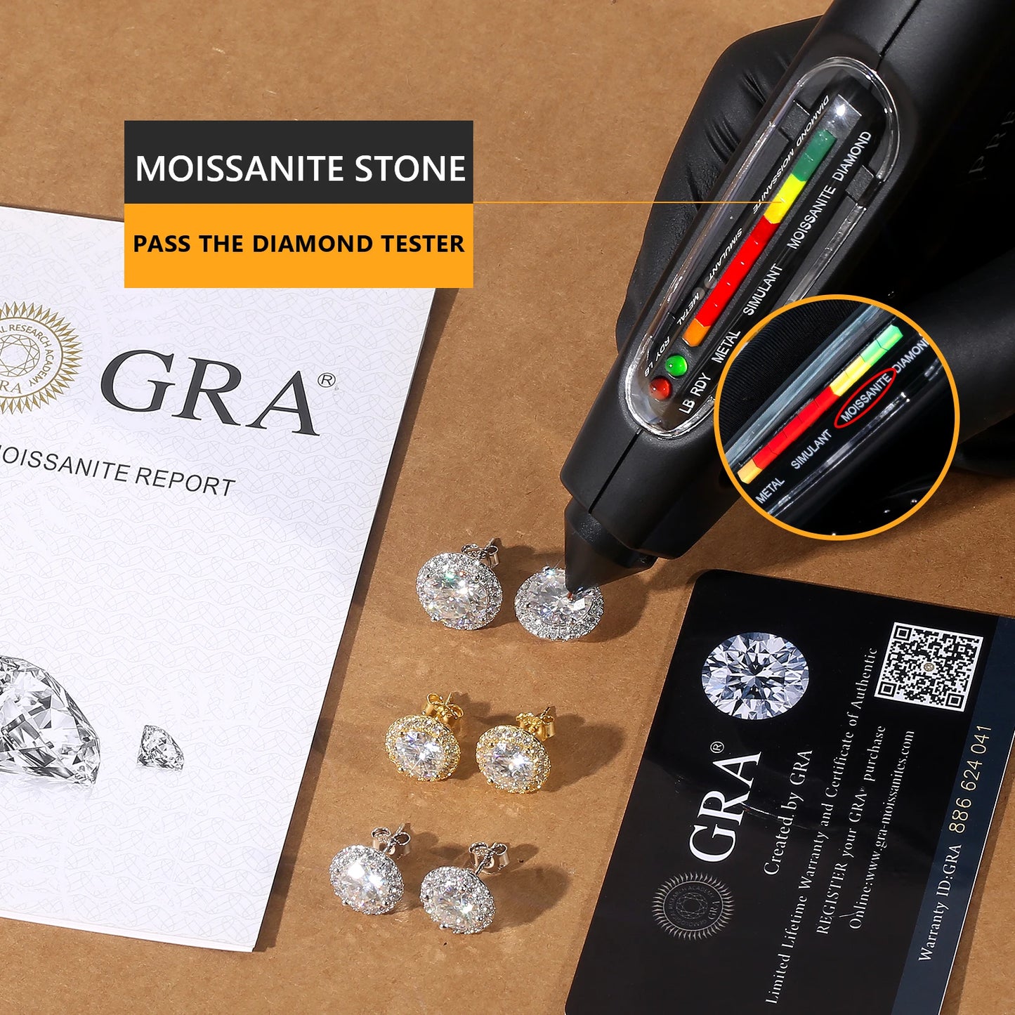 Moissanite Stud Earrings - 925 Sterling Silver Diamond Alternative