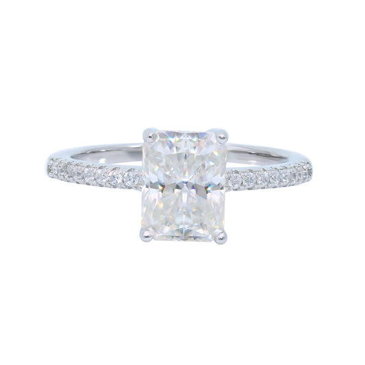 Princess Cut Moissanite Ring in 925 Sterling Silver
