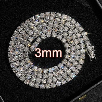 VVS Moissanite Tennis Chain & Bracelet | 2mm–6mm | White Gold, Gold & Rose Gold