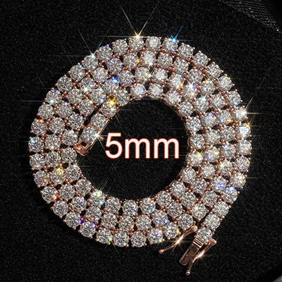VVS Moissanite Tennis Chain & Bracelet | 2mm–6mm | White Gold, Gold & Rose Gold