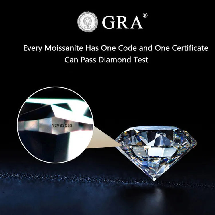 Silver 925 Original 1 Ct Brilliant Cut Diamond Test Past Purple Moissanite Forever Love Ring for Women Wedding Gemstone Jewelry