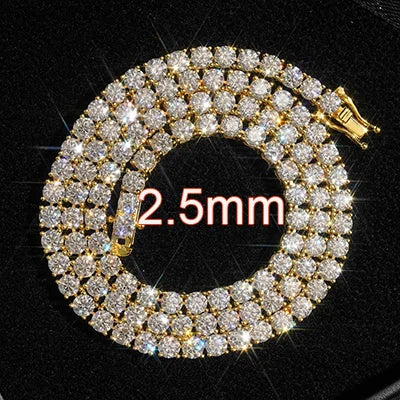 VVS Moissanite Tennis Chain & Bracelet | 2mm–6mm | White Gold, Gold & Rose Gold