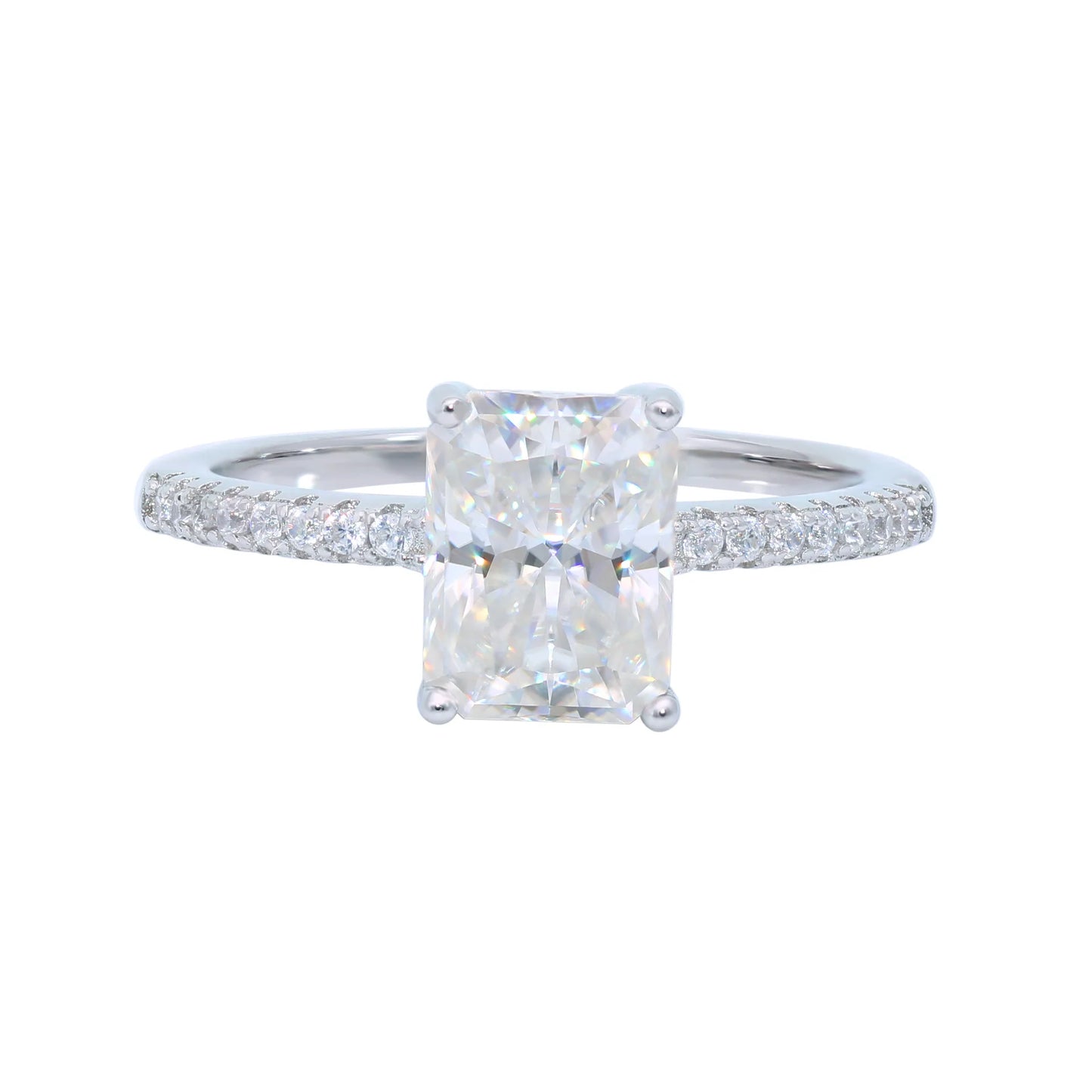 Princess Cut Moissanite Ring in 925 Sterling Silver