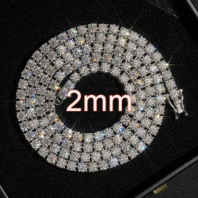 VVS Moissanite Tennis Chain & Bracelet | 2mm–6mm | White Gold, Gold & Rose Gold