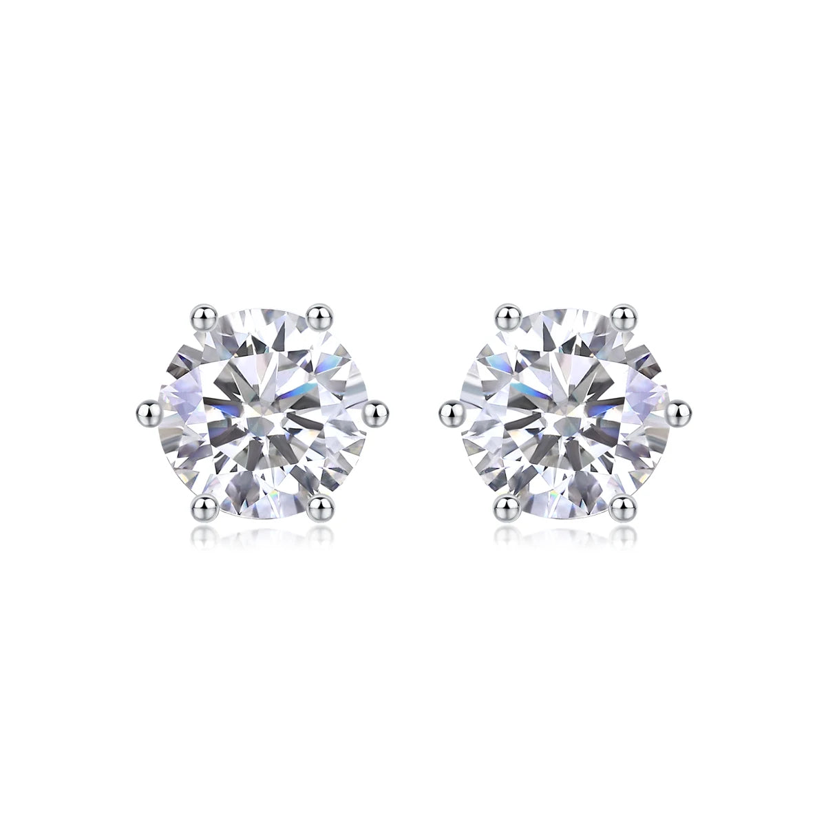 Moissanite Stud Earrings | GRA Certified, D Color VVS1, 925 Sterling Silver