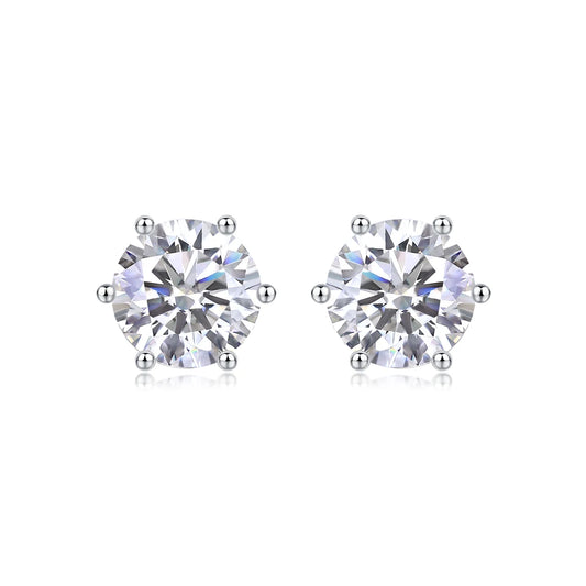 Moissanite Stud Earrings | GRA Certified, D Color VVS1, 925 Sterling Silver