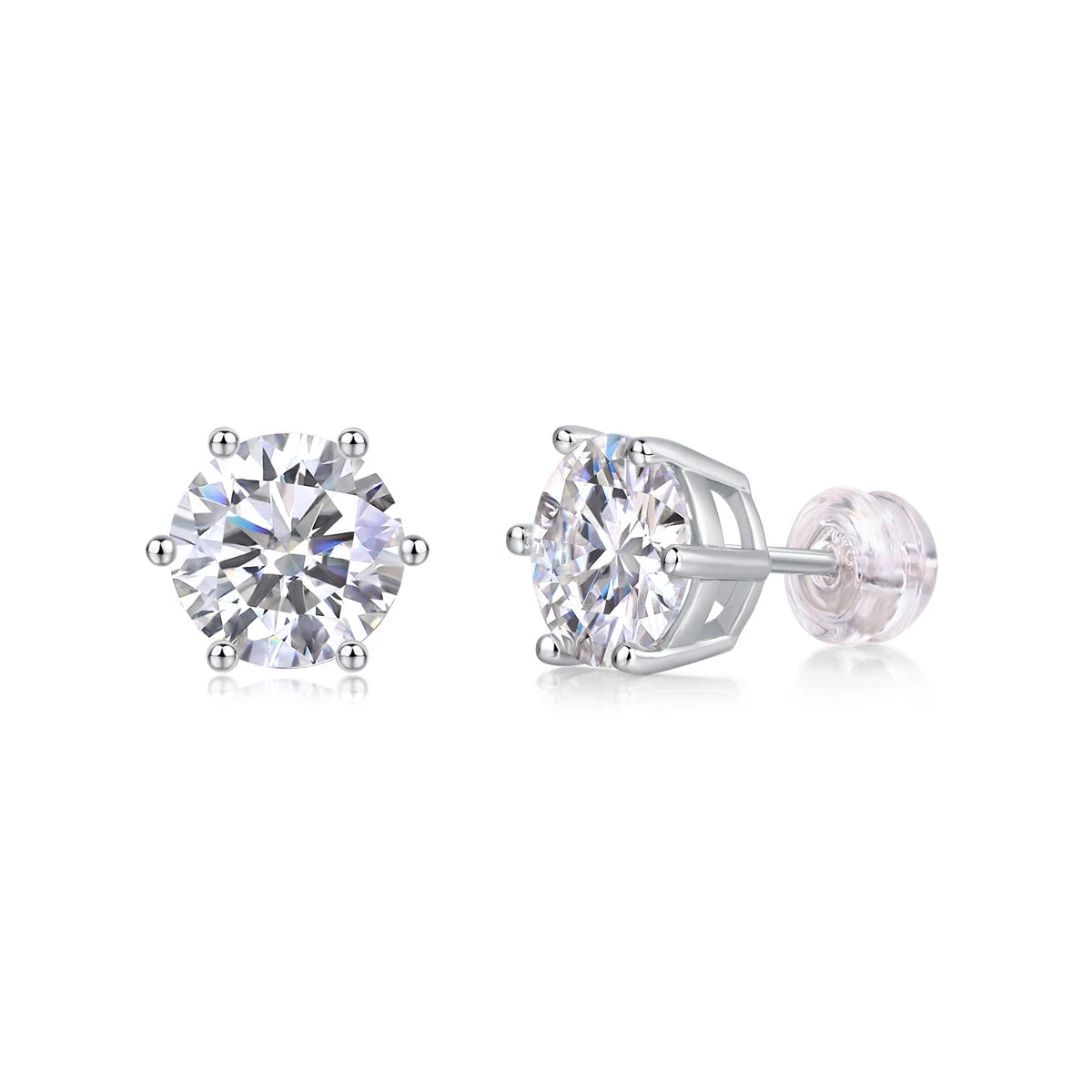 Moissanite Stud Earrings | GRA Certified, D Color VVS1, 925 Sterling Silver